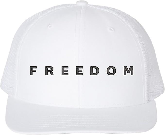 Freedom Trucker Hat | Remember Charlie Kirk Political Patriotic Last Moment Embroidered Mesh Snap Back Cap, White