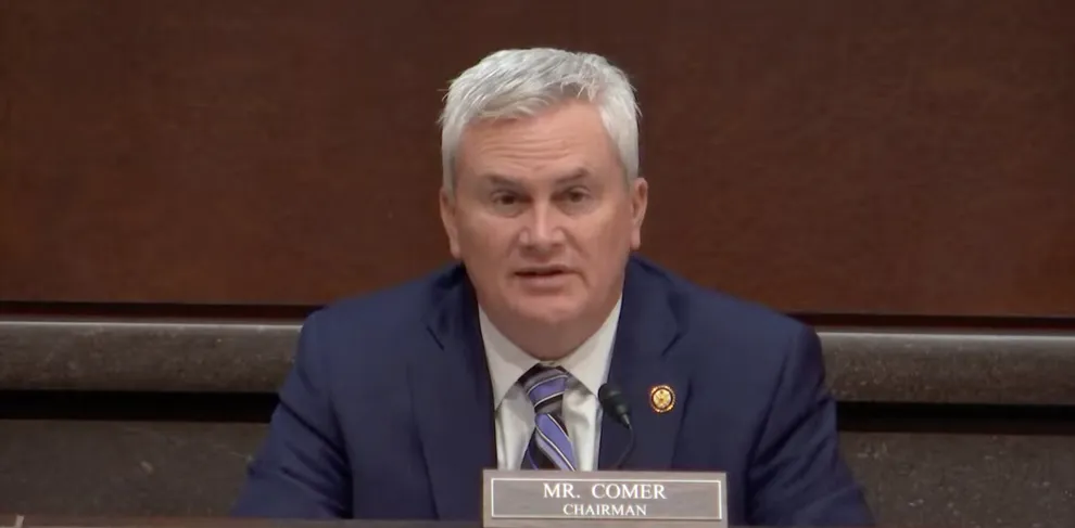 House Oversight Committee Chair Rep. James Comer, R-Ky., speaks at a committee hearing.
