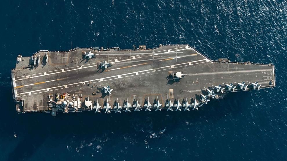 The USS Gerald R. Ford sails in the Ionian Sea on July 29, 2025, during NATO’s Neptune Strike.