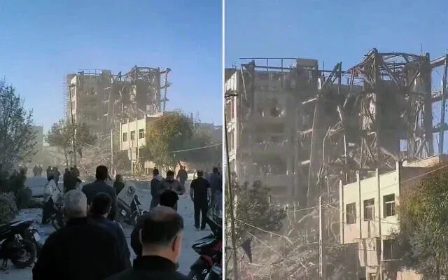 The destroyed building in the Iranian city of Qom where the Assembly of Experts was meeting to choose Khamenei's successor.