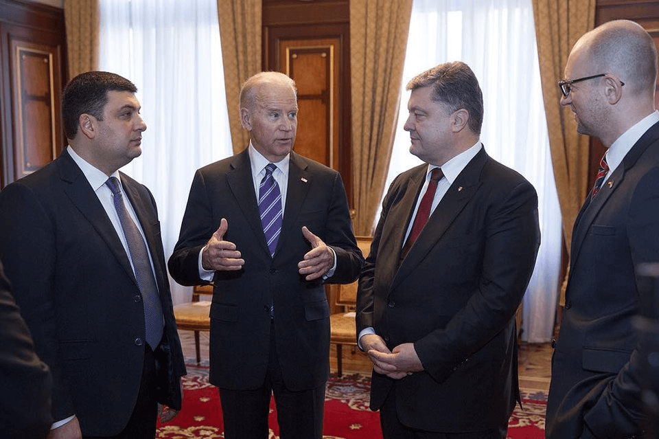 Joe Biden meeting with Ukrainian officials in 2015.
