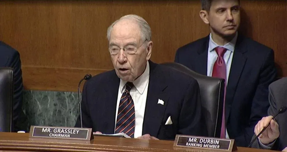 Sen. Chuck Grassley, R-Iowa, speaks during a Senate Judiciary Committee hearing in April 2025. Courtesy: U.S. Senate Committee on the Judiciary video