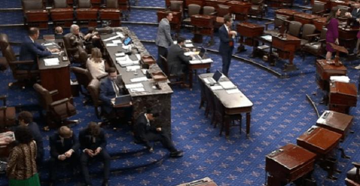 View of the Senate floor during voting