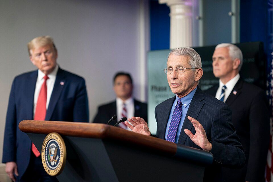 Dr. Anthony S. Fauci delivers remarks during a coronavirus update briefing Thursday, April 16, 2020