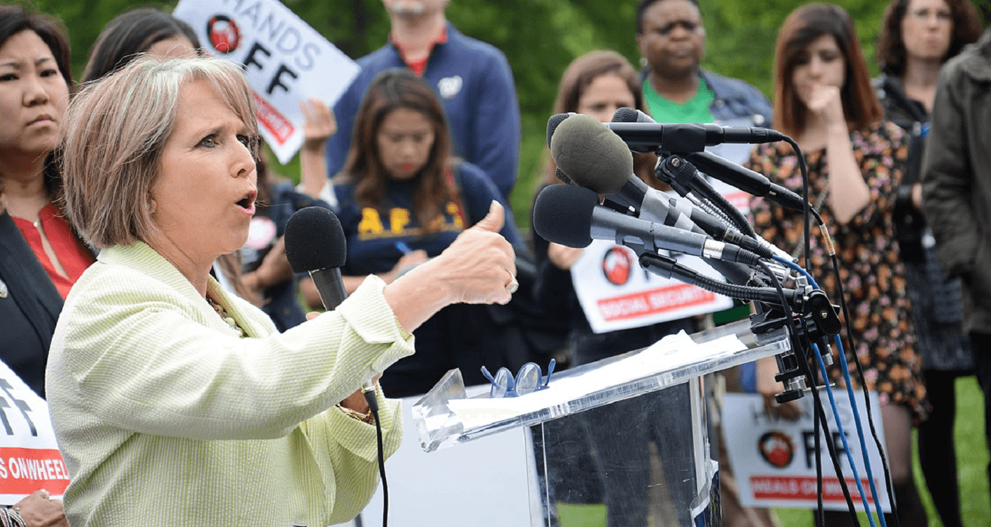 New Mexico Gov. Michelle Lujan Grisham at a 2017 rally.