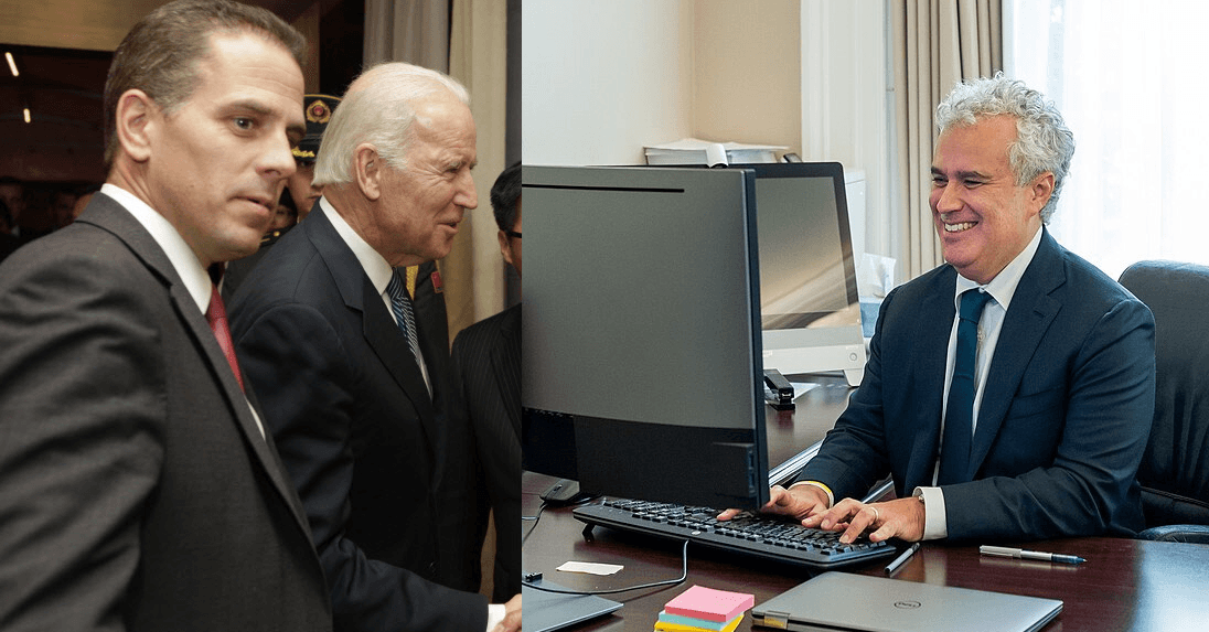 Hunter and Joe Biden on left, Jeff Zients on right