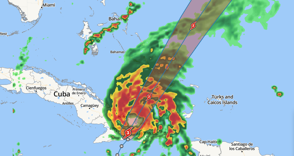 Screenshot of weather radar from weather.com