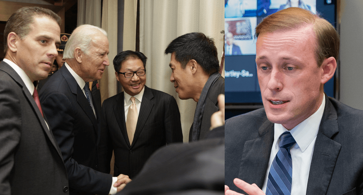 Split image: Hunter introduces Joe Biden to his business partners/Jake Sullivan