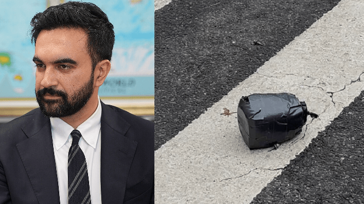 Mandami pictured on left, one of the thrown devices on right.