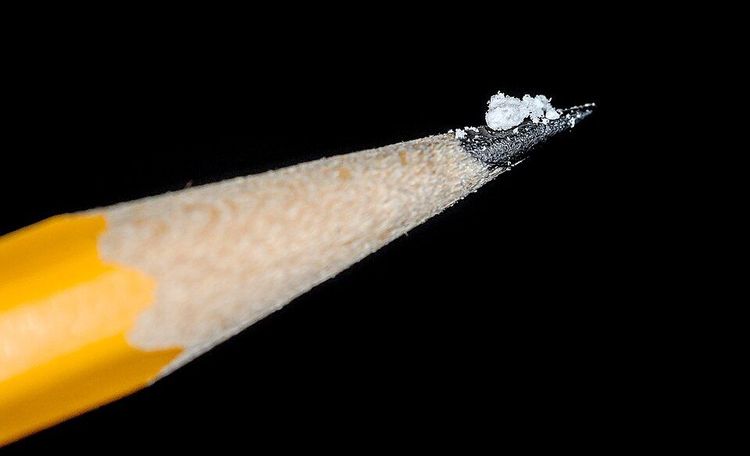 Two milligrams of fentanyl on pencil tip. A lethal dose for most people. -- Image: US Drug Enforcement Administration