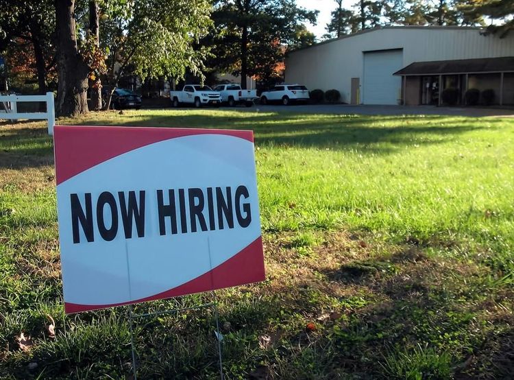 Now hiring sign