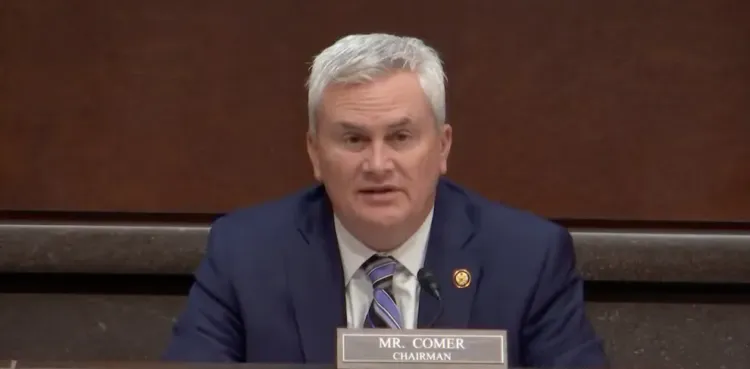 House Oversight Committee Chair Rep. James Comer, R-Ky., speaks at a committee hearing.