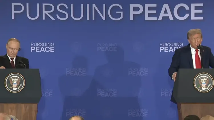 President Donald Trump and Russian President Vladimir Putin hold a bilateral press conference after their meeting in Alaska.