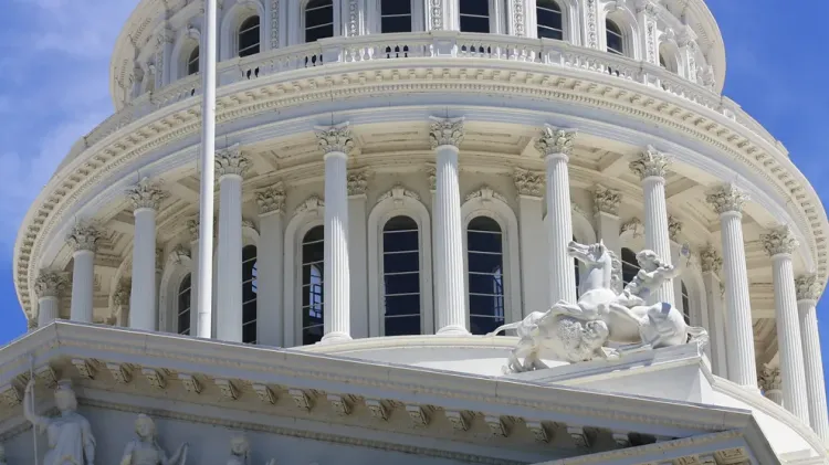 The California State Capitol building in Sacramento, California
