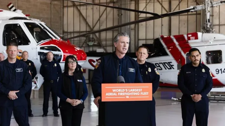 California Gov. Gavin Newsom unveils the framework for a proposed constitutional amendment, the Election Rigging Response Act, Aug. 14, 2025.