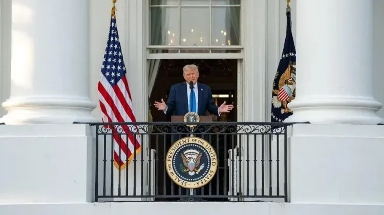 President Donald Trump delivers remarks during the “summer soiree” on the South Lawn of the White House in Washington, June 4, 2025