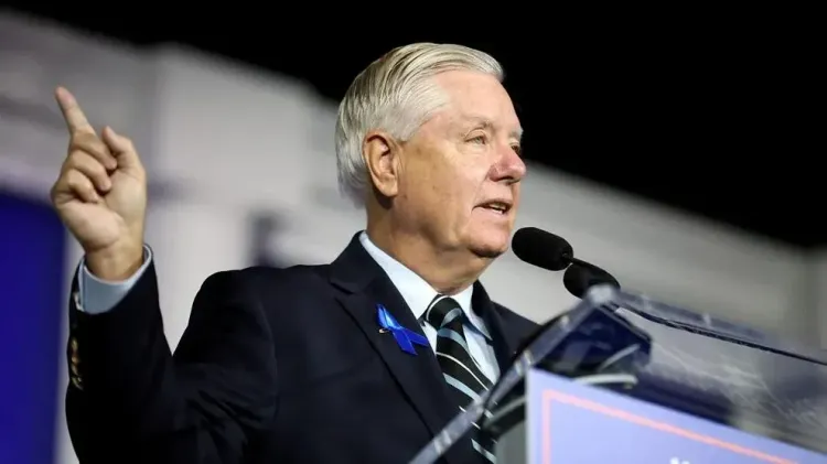U.S. Sen. Lindsey Graham of South Carolina speaks at an event on Oct. 27, 2023.