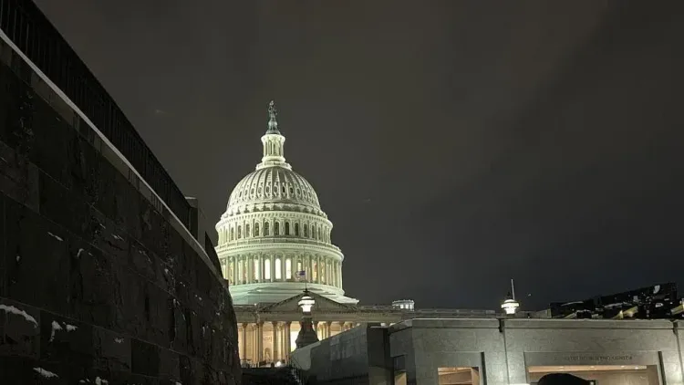 The U.S. Capitol building is illuminated at night in Washington, D.C. Photo: Caroline Boda / The Center Square