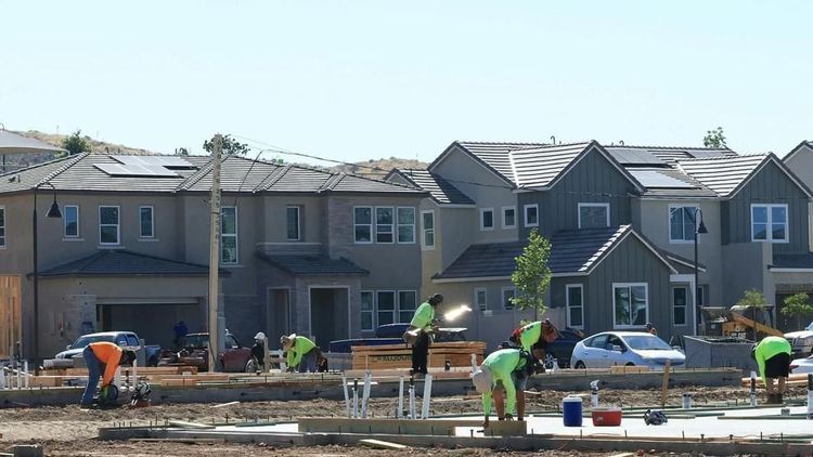 New homes under construction. 