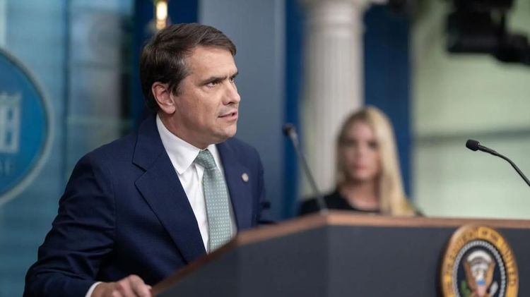 Acting Attorney General Todd Blanche during a press conference at the White House, June 27, 2025.