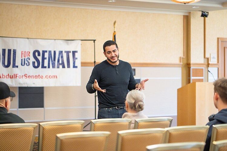 US Senate candidate for Michigan Abdul El-Sayed meets voters at Michigan Technological University. October 22, 2025
