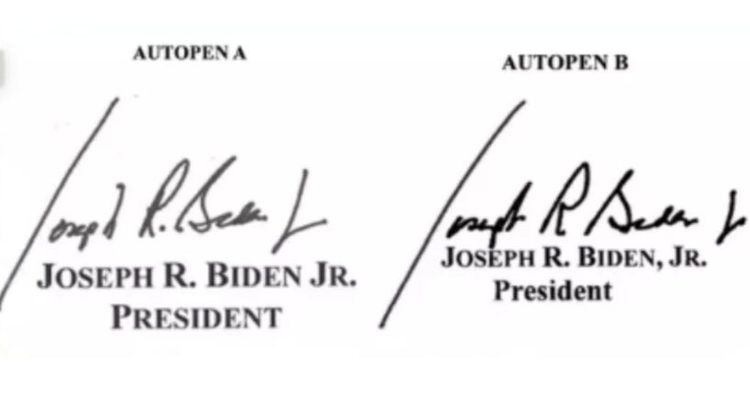 Biden Autopen signatures