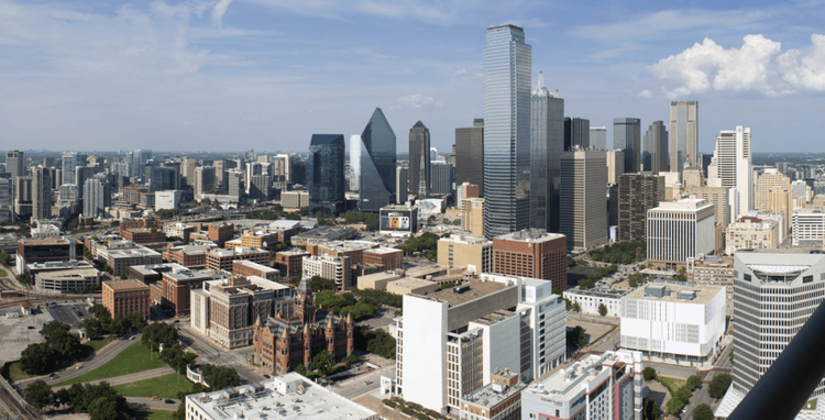 Dallas Texas skyline from Reunion Tower September 2025