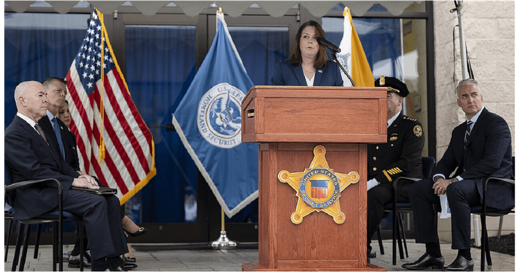 Kimberly Cheatle, speaks during the Secret Service Wall of Honor Ceremony at the James J. Rowley Training Center in Laurel, Maryland. 