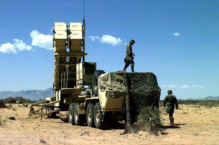 US Army Specialist (SPC) Guerra and Private First Class (PFC) Sabree, A Battery, 5th Battalion, 52nd Air Defense Artillery, 11th ADA Brigade, prepare for a Patriot Missile Launch Drill.