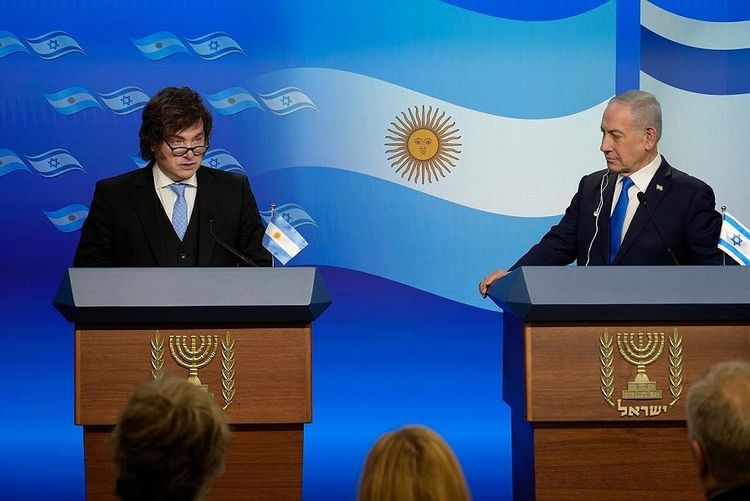 Israeli Prime Minister Benjamin Netanyahu and Argentine President Javier Milei announce the Isaac Accords.