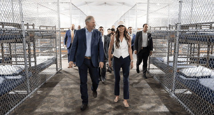 Kristi Noem joins President Trump and others for a tour of “Alligator Alcatraz” July 1, 2025