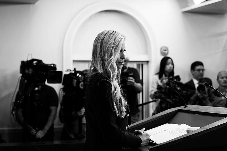 Katie Zacharia during her first press briefing in the James S. Brady Press Briefing Room of the White House, Tuesday, October 13, 2026