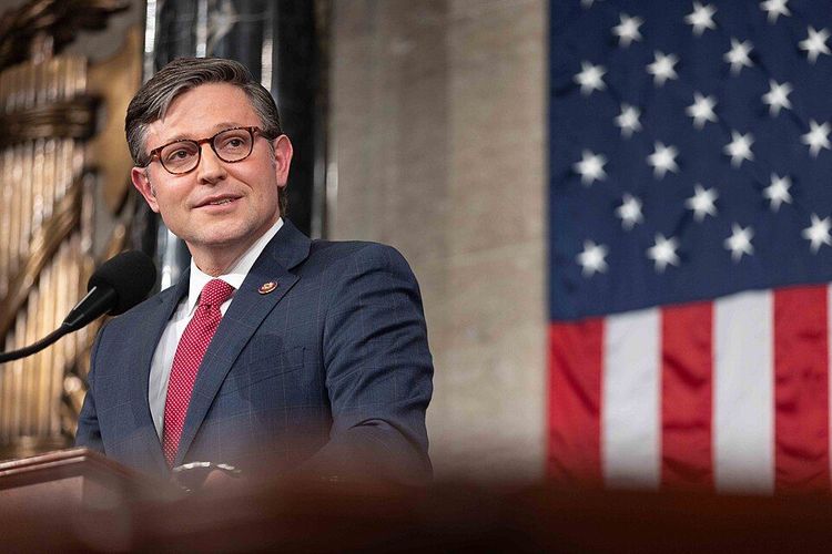 Speaker Mike Johnson delivers remarks to the United States House of Representatives