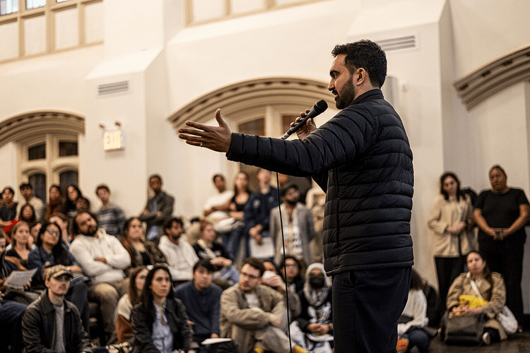 Zohran Mamdani Speaking at a DSA 101 Meeting at the Church of the Village in NYC