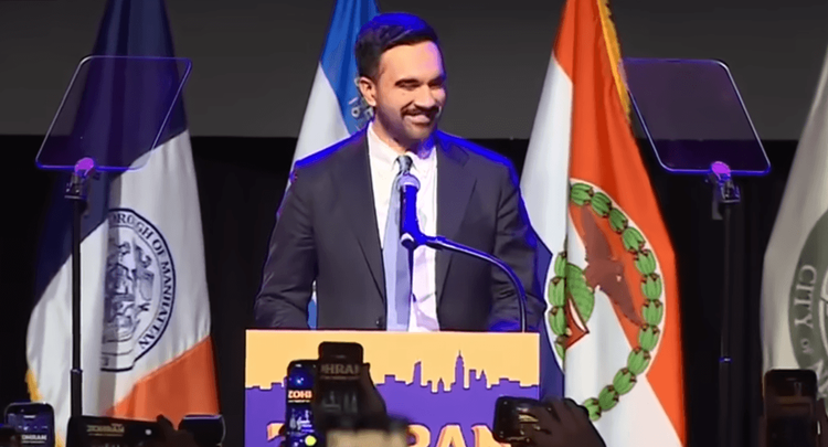 Zohran Mamdani gives a victory speech