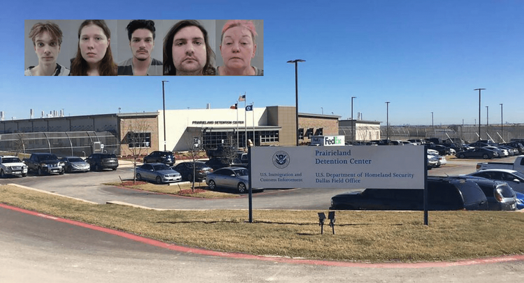 Image of the Prairieland facility overlaid with the suspects mugshots.