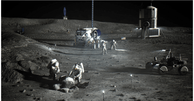 NASA image depicting  an Artemis Base Camp concept.