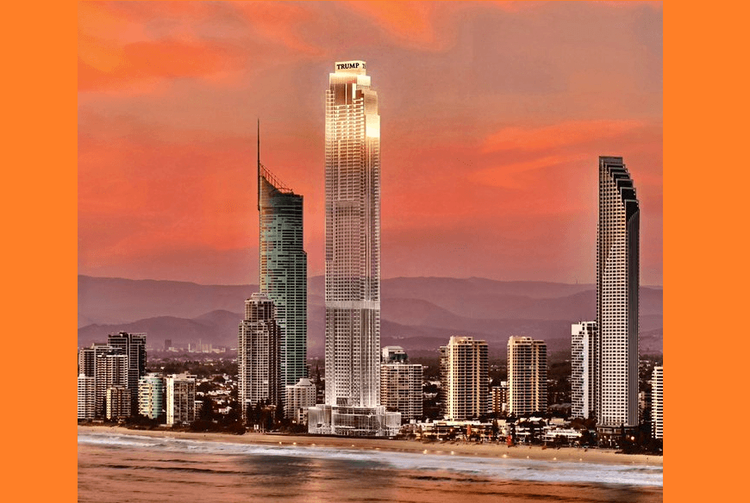 Artist rendition of the planned "Trump Tower" in Australia.