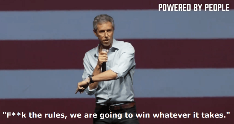 Screenshot from X of Beto O'Rourke on stage