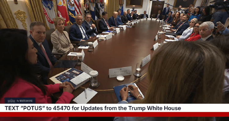 DNI Tusli Gabbard addressing President Trump at the August26, 2025 cabinet Meeting