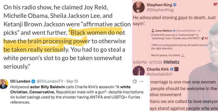 Compilation of X screenshots showing the false information being spread.