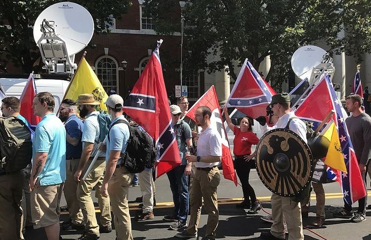 Far right protestors in Charlottesville, August 2017