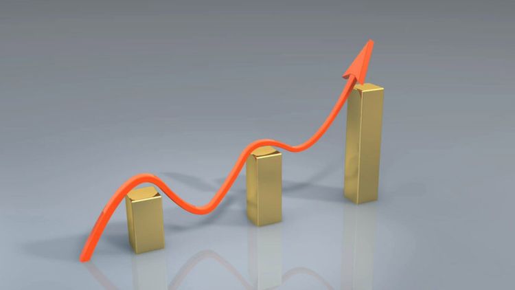 Abstract image, chart going up