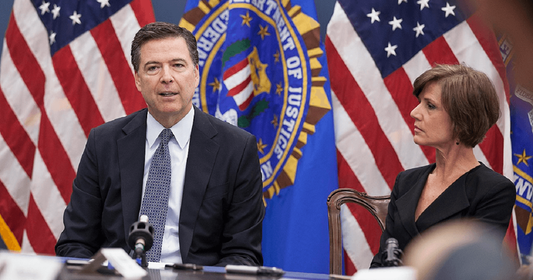 Deputy Attorney General Sally Yates with FBI Director James Comey at a 2016 Press Conference.