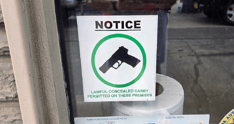 Lawful Concealed Carry allowed sign