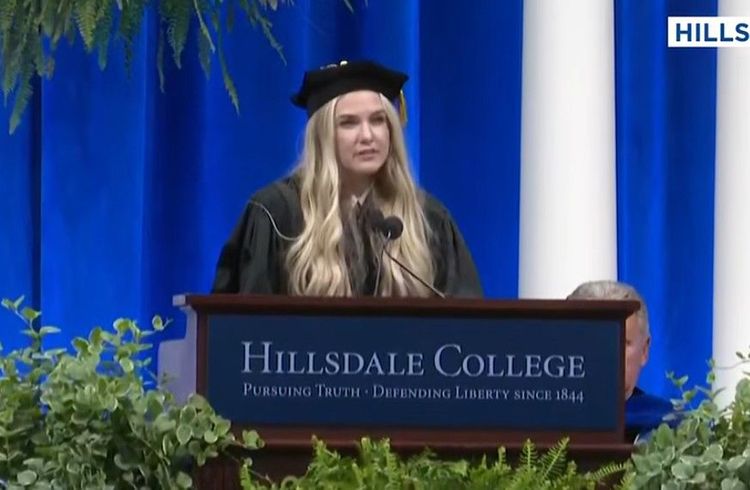 YouTube screenshot of Erika's speech