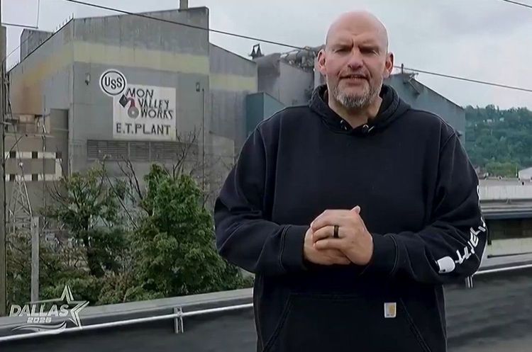Screenshot of Fetterman's address to the Republican convention.