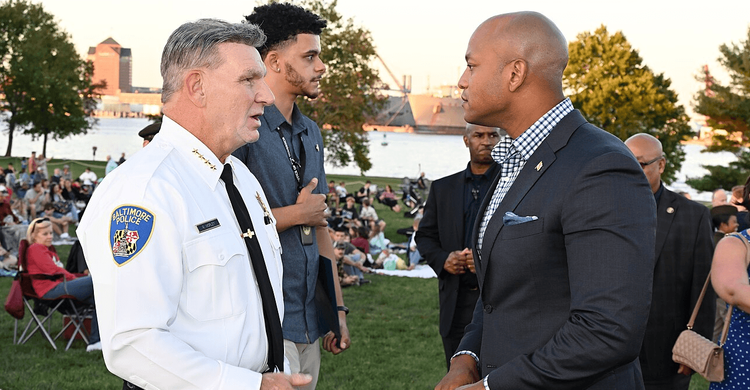 Maryland Governor Moore Attending the National Defenders Day at Fort Mc Henry National Shrine, Baltimore MD in September, 2023.