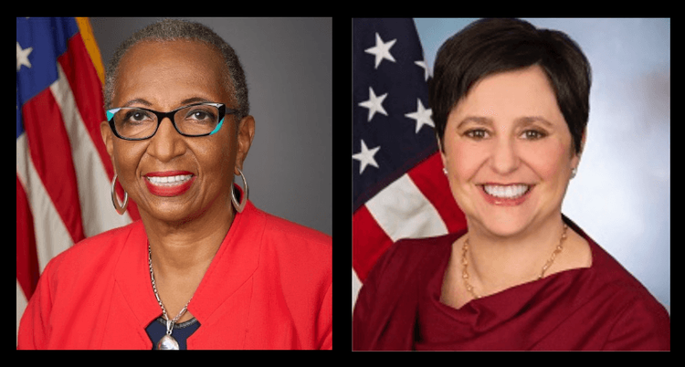 Gwynne Wilcox of the NLRB on the left, Cathy Harris of the MSPB on the right.