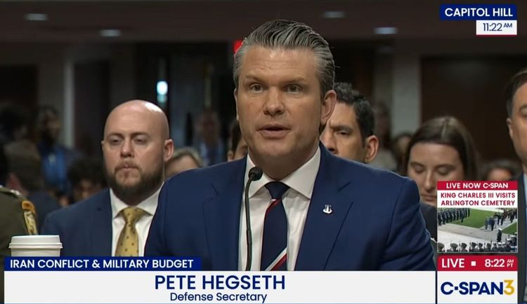 Defense Secretary Pete Hegseth testifying before the Senate Armed Services Committee on Thursday